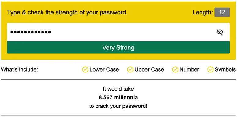 Strength Checker fyrir lykilorð